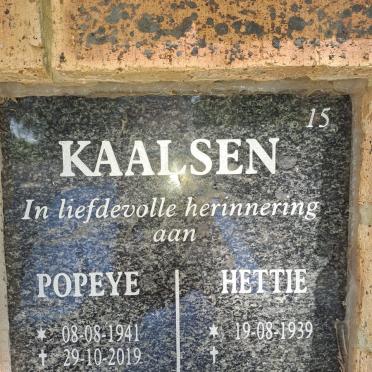 KAALSEN Popeye 1941-2019 &amp; Hettie 1939-