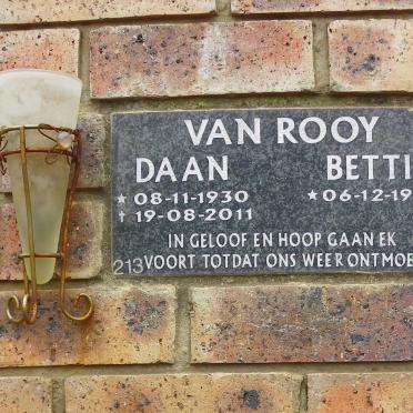 ROOY Daan, van 1930-2011 &amp; Bettie 1938-