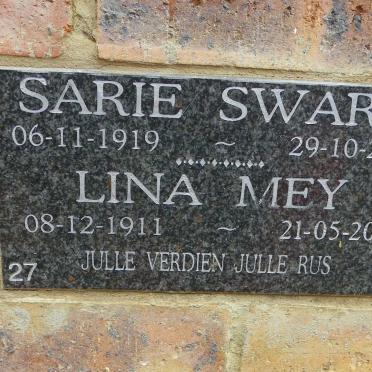 MEY Lina 1911-2008 :: SWART Sarie 1919-2001