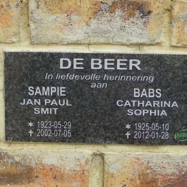 BEER Jan Paul Smit, de 1923-2002 &amp; Catharina Sophia 1925-2012