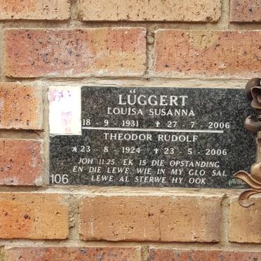 LUGGERT Theodor Rudolf 1924-2006 &amp; Louisa Susanna 1931-2006