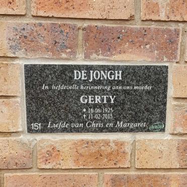 JONGH Gerty, de 1925-2015