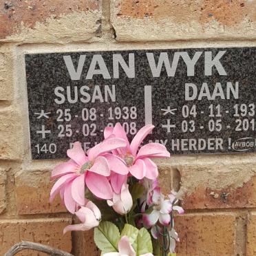 WYK Daan, van 1937-2012 &amp; Susan 1938-2008