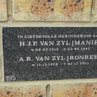 ZYL H.J.P., van 1919-1995 &amp; A.R. 1920-2011