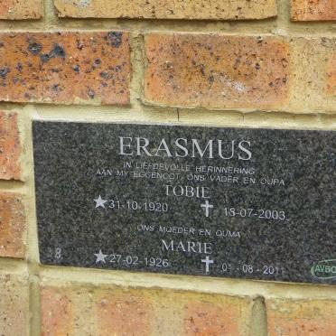 ERASMUS Tobie 1920-2003 &amp; Marie 1926-2011