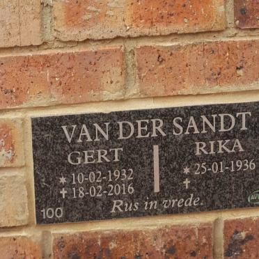 SANDT Gert, van der 1932-2016 &amp; Rika 1936-