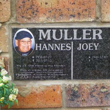 MULLER Hannes 1938-2013 &amp; Joey 1944-