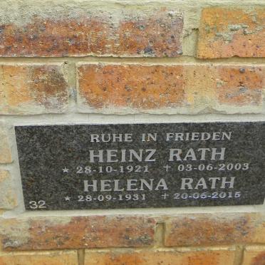 RATH Heinz 1921-2009 &amp; Helena 1931-2015