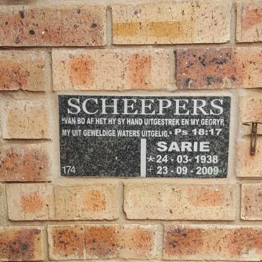 SCHEEPERS Sarie 1938-2009