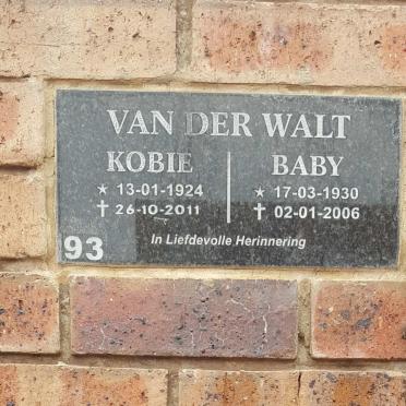 WALT Kobie, van der 1924-2011 &amp; Baby 1930-2006