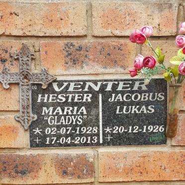 VENTER Jacobus Lukas 1926- &amp; Hester Maria 1928-2013