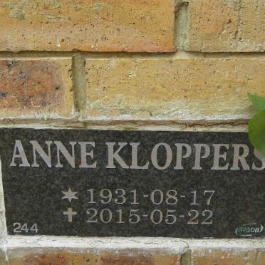 KLOPPERS Anne 1931-2015