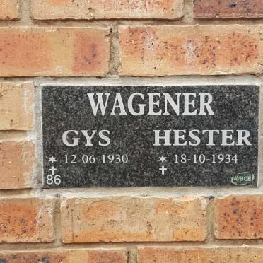 WAGENER Gys 1930- &amp; Hester 1934-