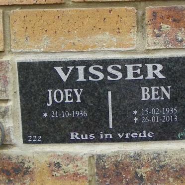 VISSER Ben 1935-2013 &amp; Joey 1936-