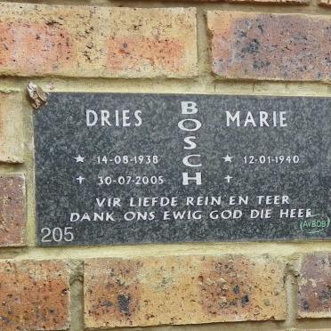 BOSCH Dries 1938-2005 &amp; Marie 1940-