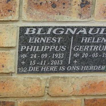 BLIGNAULT Ernest Philippus 1933-2013 &amp; Helena Gertruida 1938-