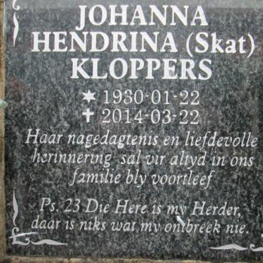 KLOPPERS Johanna Hendrina 1930-2014