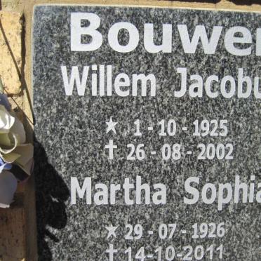 BOUWER Willem Jacobus 1925-2002 &amp; Martha Sophia 1926-2011