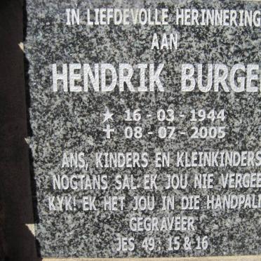 BURGER Hendrik 1944-2005