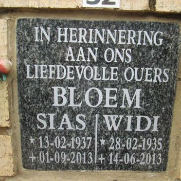BLOEM Sias 1937-2013 &amp; Widi 1935-2013