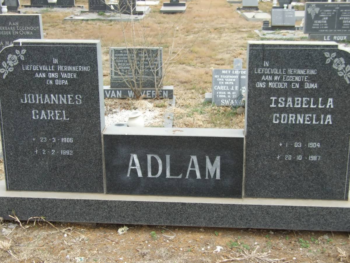 ADLAM Johannes Carel 1905-1992 &amp; Isabella Cornelia 1904-1987