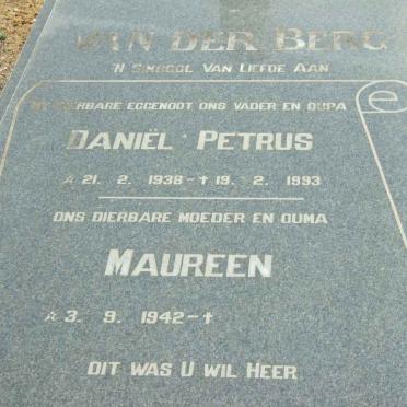 BERG Daniël Petrus, van der 1938-1993 &amp; Maureen 1942-