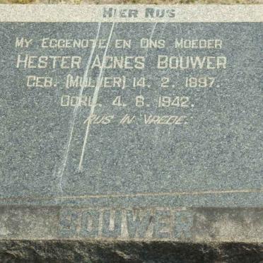 BOUWER Hester Agnes nee MULLER 1897-1942