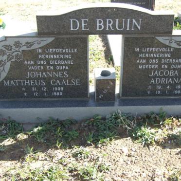 BRUIN Johannes Mattheus Caalse 1909-1980 &amp; Jacoba Adriana 1911-1980