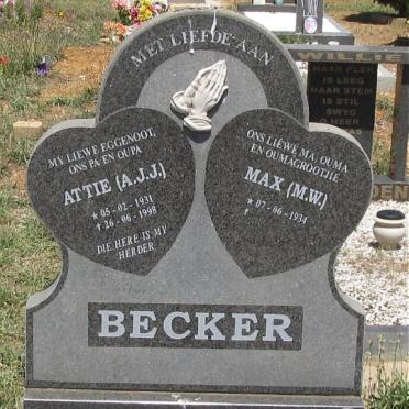 BECKER A.J.J. 1931-1998 &amp; M.W. 1934-