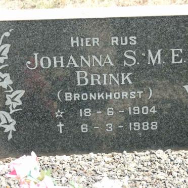 BRINK Johanna S.M.E. nee BRONKHORST 1904-1988