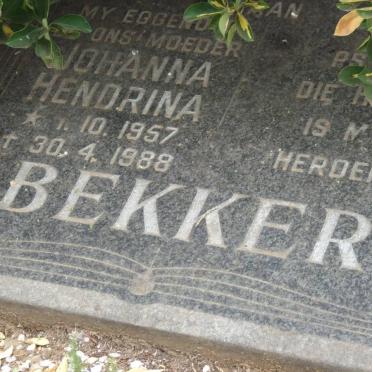 BEKKER Johanna Hendrina 1957-1988