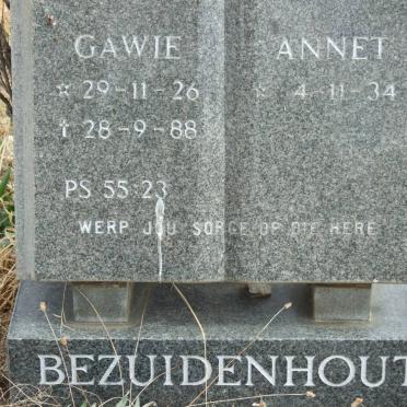 BEZUIDENHOUT Gawie 1926-1988 &amp; Annet 1934-
