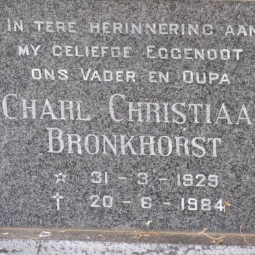 BRONKHORST Charl Christiaan 1929-1984 &amp; Carolina Elizabeth 1931-1999 