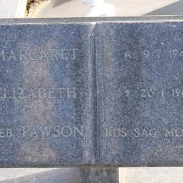 BERG Margaret Elizabeth, van der nee PAWSON 1944-1980