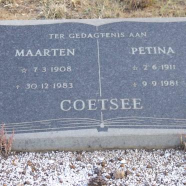 COETSEE Maarten 1908-1983 &amp; Petina 1911-1981