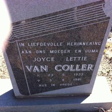 COLLER Joyce Lettie, van 1933-1981