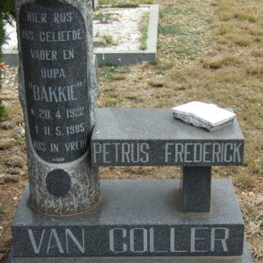 COLLER Petrus Frederick, van 1922-1985