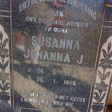 COETZER Susanna Johanna J. 1923-1985