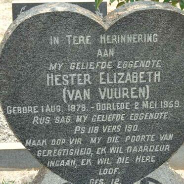 DEYZEL Hester Elizabeth nee VAN VUUREN 1878-1959