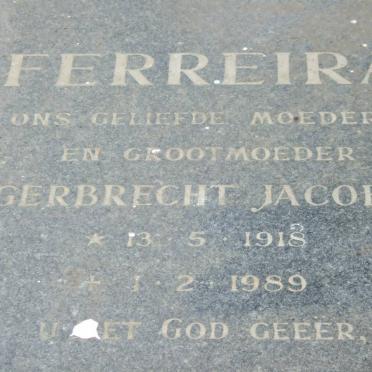 FERREIRA Gerbrecht Jacoba 1918-1989