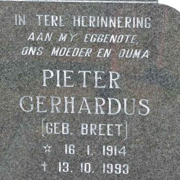 GROBLER Pieter Gerhardus nee BREET 1914-1993