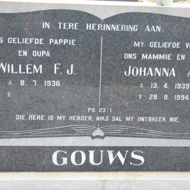 GOUWS Willem F.J. 1936- &amp; Johanna A.C. 1939-1994