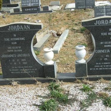 JORDAAN Johannes Jacobus 1929-1992 &amp; Cornelia Margaretha 1931-1989