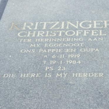 KRITZINGER Christoffel 1919-1984