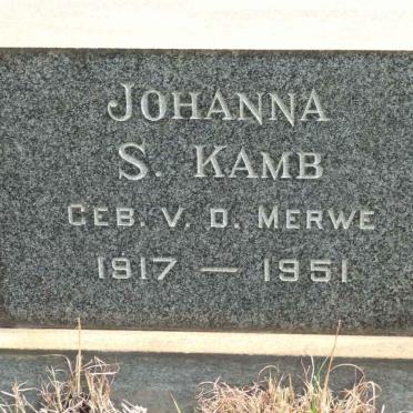 KAMB Johanna S. nee V.D. MERWE 1917-1951