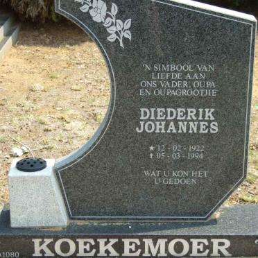 KOEKEMOER Diederik Johannes 1922-1994