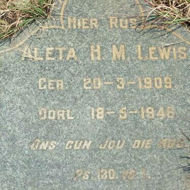 LEWIS Aleta H.M. 1909-1946