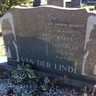 LINDE Maria Elizabeth, van der 1911-1969