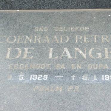 LANGE Coenraad Petrus, de 1929-1987 