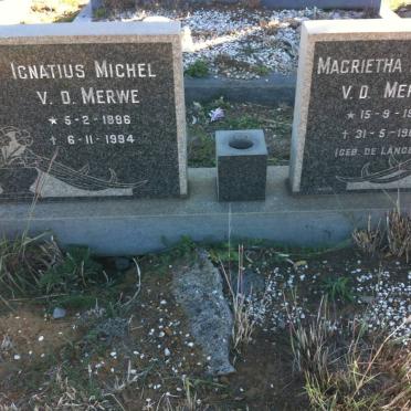 MERWE Ignatius Michel, v.d. 1896-1994 &amp; Magrietha Isabella  DE LANGE 1902-1969